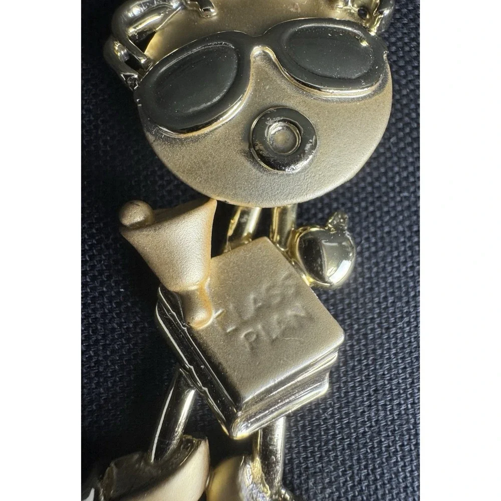 American Jewlery Company AJC Gold Tone Bobble Head Teacher Brooch